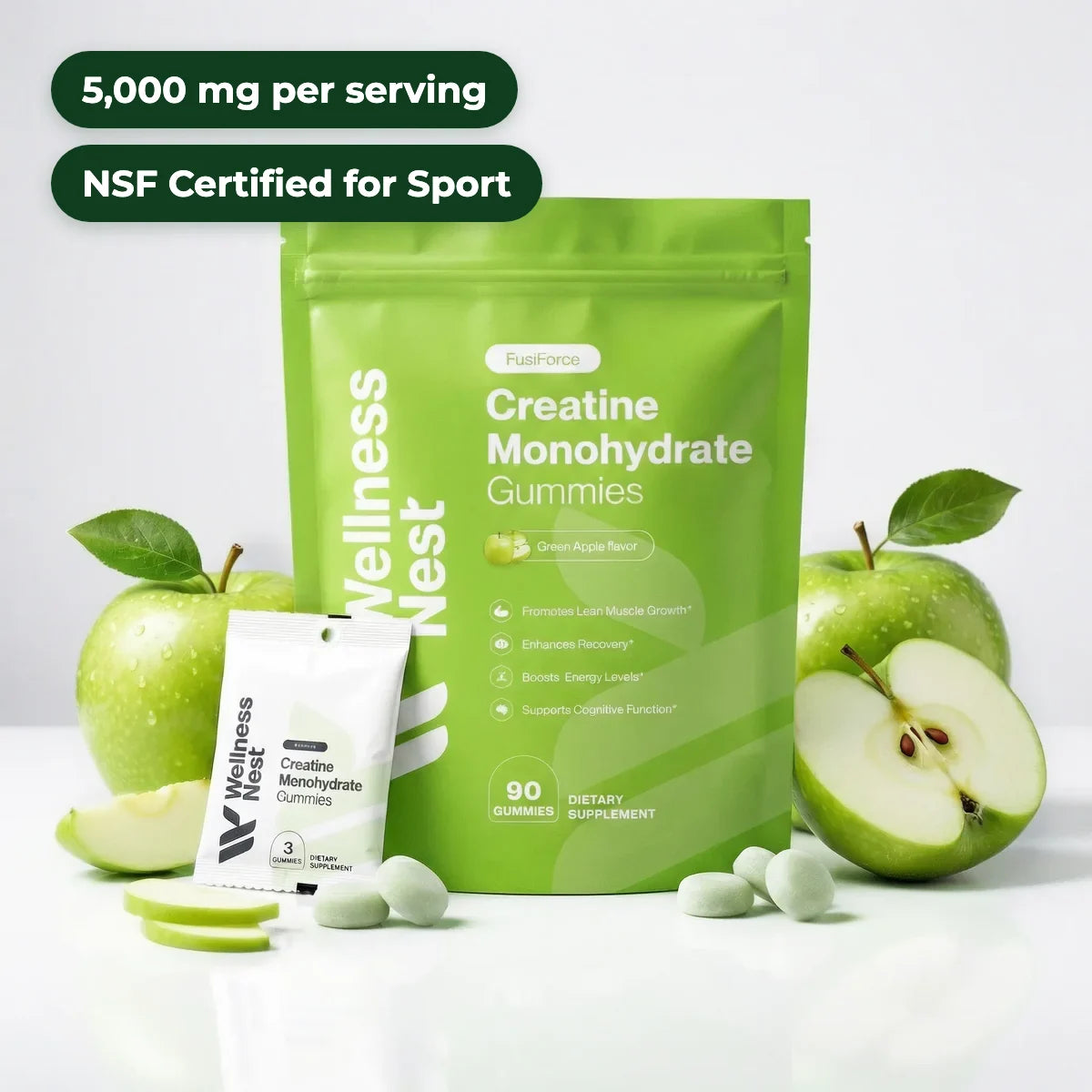 FusiForce Creatine Gummies - Green Apple - image 1